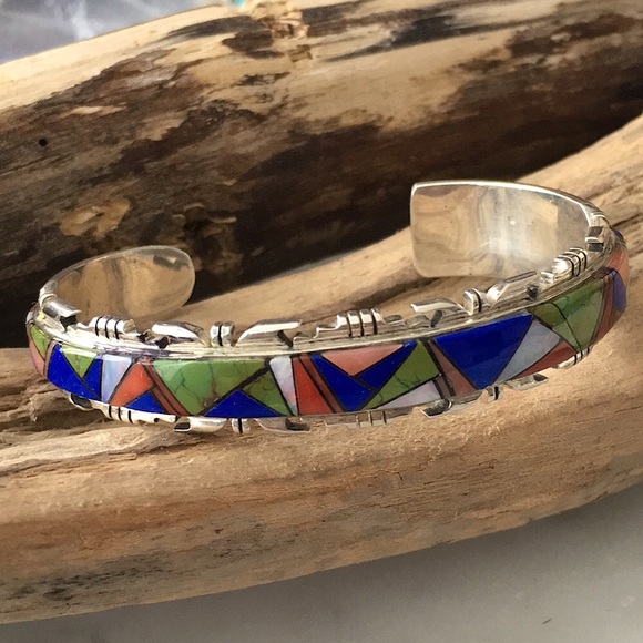 Sold Vintage Navajo A. Francisco Multi Stone Bracelet - Picture 15 of 15